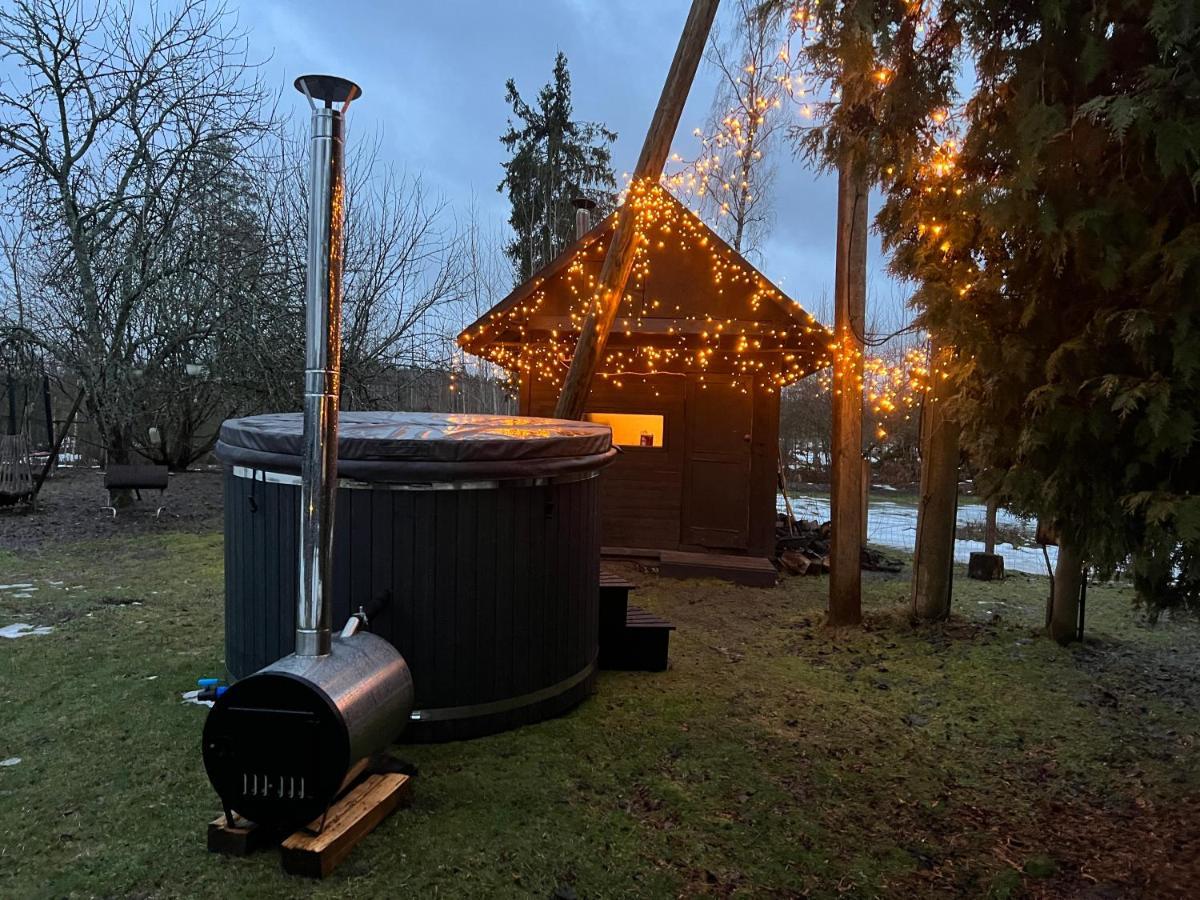Private Farm Jakuzzi Sauna In The Forest Talsi Exterior photo